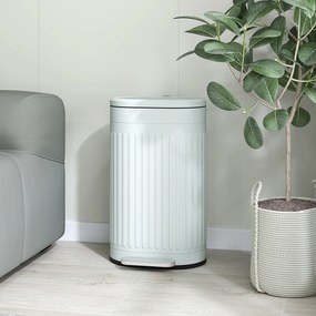 Caixote do Lixo de Cozinha com Pedal, 36,5 x 31,2 x 60,8 cm, Capacidade de 30 L, Verde
