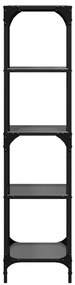 Unidade de prateleiras c/ tampo de vidro preto 40x30x123 cm aço