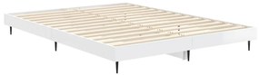 Estrutura de cama 135x190 cm derivados madeira branco brilhante