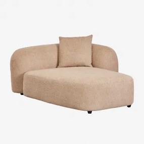 Chaise Longue Esquerdo Para Sofá Modular Em Chenille Coco Tecido De Chenille Espesso Castanho Latte - Sklum