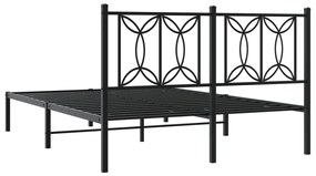 Estrutura de cama com cabeceira 135x190 cm metal preto