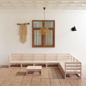 vidaXL 9 pcs conjunto lounge de jardim pinho maciço