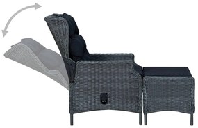 5 pcs conjunto de jantar para jardim cinzento-escuro