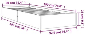 Cama sem colchão 90x190 cm madeira de pinho maciça castanho-mel