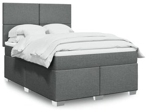 Cama com molas/colchão 140x200 cm tecido cinzento-escuro