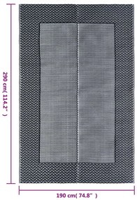 Tapete de exterior 190x290 cm ARAKIL PP cinzento