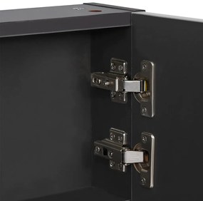 Armário espelhado para casa de banho com LED 89x14x62 cm