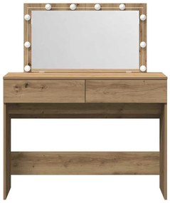 Mesa de Maquiagem com LED Carvalho Artesanal 100x40x120 cm