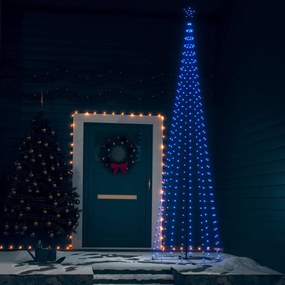 vidaXL Árvore de Natal em cone c/ 400 luzes LED 100x360 cm azul