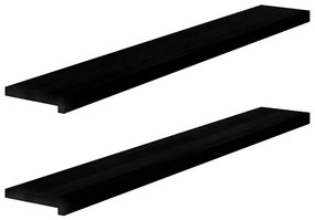 vidaXL Soleiras da janela 2 pcs 140x20x2 cm carvalho castanho-escuro