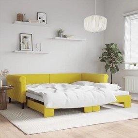 vidaXL Sofá-cama com gavetão 100x200 cm veludo amarelo