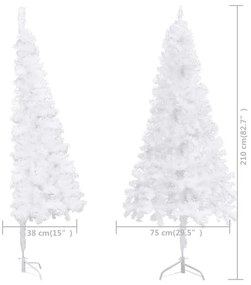 Árvore de Natal artificial de canto 210 cm PVC branco