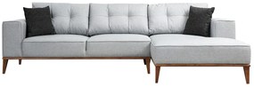 Sofá-Cama de Canto Montana - Cinza Claro - 288 x 160 x 91 x 85 cm