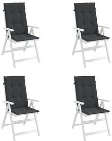 Almofadões para cadeiras altas de jardim 4 pcs tecido preto