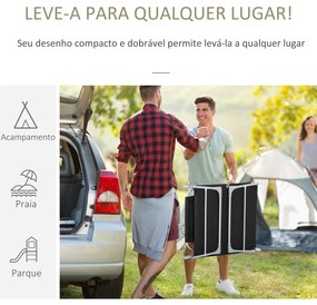 Outsunny Espreguiçadeira de Jardim Reclinável e Dobrável com Orifício de Leitura Apoio para Cabeça e Encosto Ajustável em 4 Níveis para Praia 182x56x24,5 cm Preto