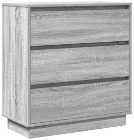 Criado-mudo vidaXL com LED Cinza Sonoma 71x34,5x75 cm Madeira de Engen