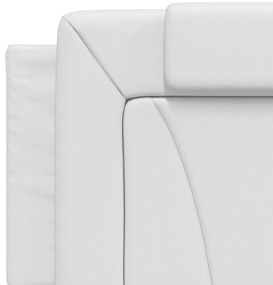 Estrutura cama c/ cabeceira 160x200 cm couro artificial branco