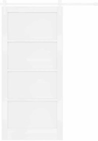 Porta Deslizante vidaXL com Conjunto de Ferragens Branco 93x202 cm Mad