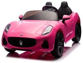 Carro elétrico para crianças 12V Maserati GranTurismo Folgore, 2 lugares, pneus de borracha Rosa