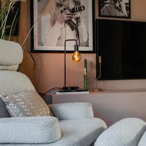 Candeeiro de mesa moderno preto com carregamento sem fios - Facil