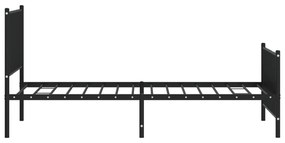 Estrutura de cama com cabeceira e pés 100x190 cm metal preto