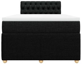 Cama com molas/colchão 120x200 cm tecido preto