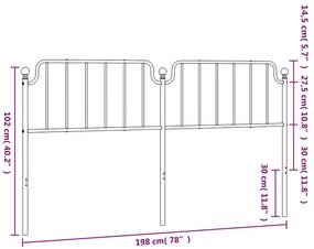 Cabeceira de cama 193 cm metal branco