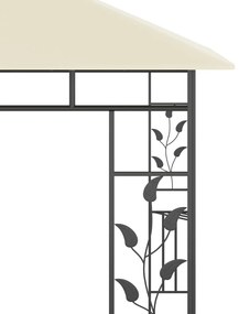 Gazebo com rede mosquiteira 3x3x2,73 m 180 g/m² creme