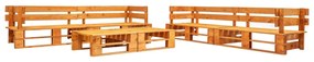 vidaXL Sofás paletes jardim 6 pcs madeira castanho mel