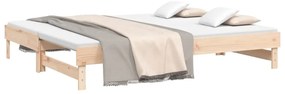 Sofá-cama de puxar 2x(80x200) cm madeira de pinho maciça