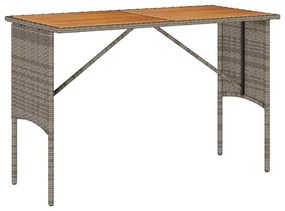3 pcs conjunto de jantar p/ jardim c/ almofadões vime PE cinza