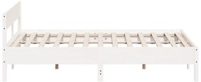 Cama sem colchão 180x200 cm madeira de pinho maciça branco