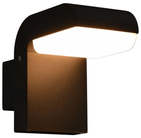 Candeeiro de parede LED de exterior 9 W preto oval