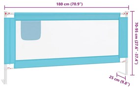 Barra de segurança p/ cama infantil tecido 180x25 cm azul