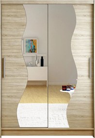 Roupeiro Closico 139, Carvalho sonoma, 200x120x58cm, 98 kg, Portas para roupeiro: Deslizante, Número de prateleiras: 5, Número de prateleiras: 5