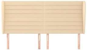 Cabeceira de cama c/ abas tecido 183x23x118/128 cm creme