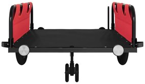 Reboque bicicleta tecido oxford/ferro vermelho/preto