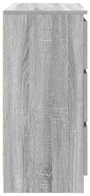 Aparador 80x35x76 cm derivados de madeira cinzento sonoma