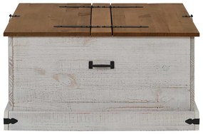 Caixa de arrumação HALDEN 91x91x47 cm pinho maciço branco