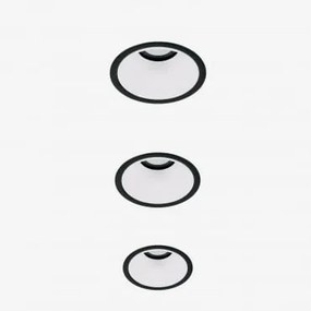 Pack De 3 Downlights Led Embutidos Com Molduras Redondas Ø8 Cm Para Exterior Em Alumínio Luisiana Preto - Branco & Branco Neutro 3500k & 10 W & -