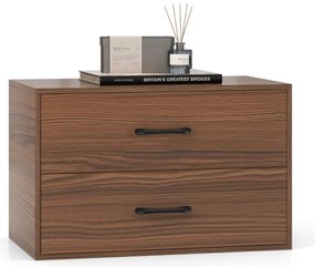 Armario de arrumação empilhável de 2 gavetas sala de estar Escritório de estudo Cor nogueira