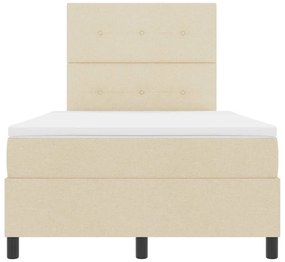 Cama com Estrado e Colchão LED Creme 120 x 200 cm