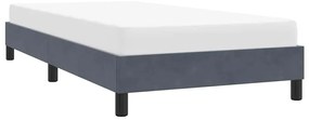 Estrutura de cama sem colchão cinza escuro 80x220 cm Veludo