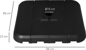 Conjunto de 4 pés de guarda-sol com peso para suportes de guarda-sol (NÃO INCLUÍDO), base de lastro para guarda-sol, com enchimento de água ou areia a
