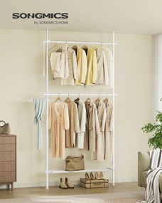 Guarda Roupa aberto até ao teto 33,5 x (84-123) x (208-310) cm com prateleira em Branco