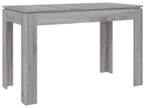Mesa de jantar 120x60x76 cm derivados de madeira cinza sonoma