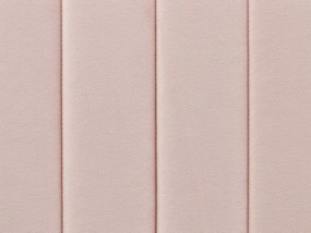 Cama de casal em veludo rosa pastel 180 x 200 cm LUNAN Beliani