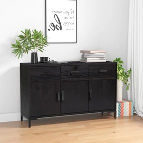 vidaXL Aparador 110x35x70 cm pinho maciço preto