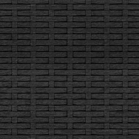 2 pcs conjunto lounge de jardim c/ almofadões vime PE preto