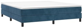 Estrutura de cama 160x200 cm veludo azul-escuro